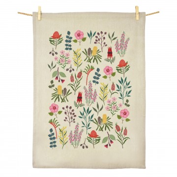 Tea Towel | Australian Wildflowers | Organic Cotton Tea Towel | Australian Wildflowers | Organic Cotton